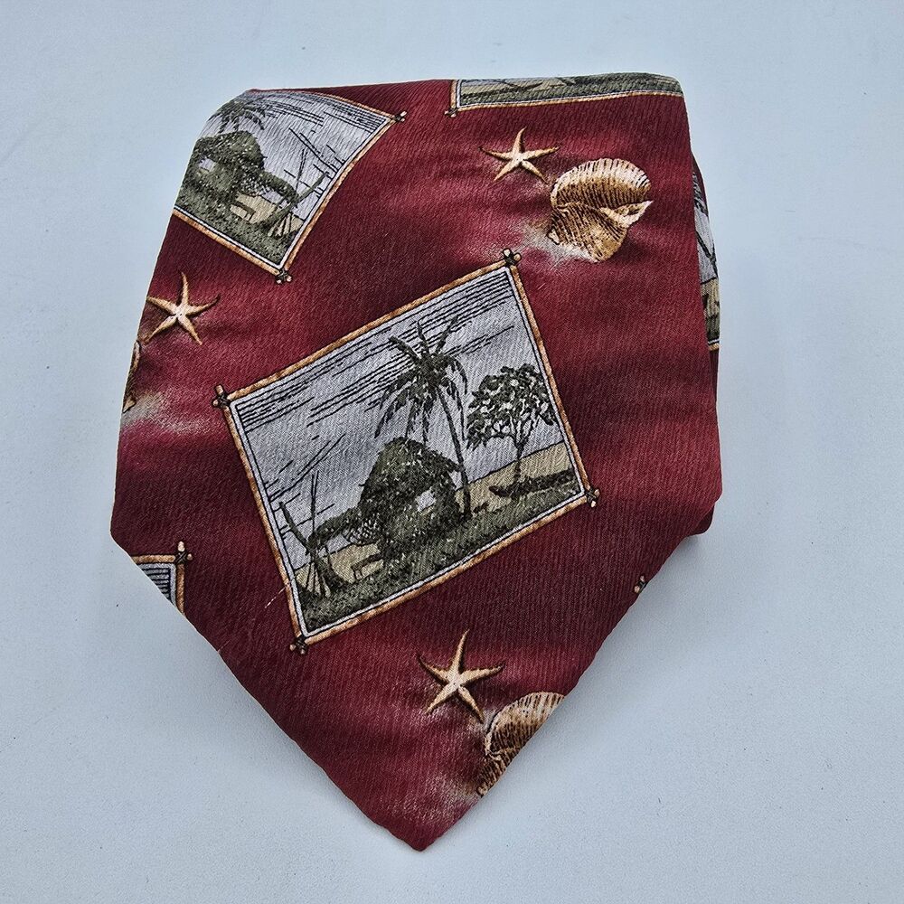 Tropicals By Tango Necktie Menswear, Beach , 57 X 3 Inch, Vintage Silk